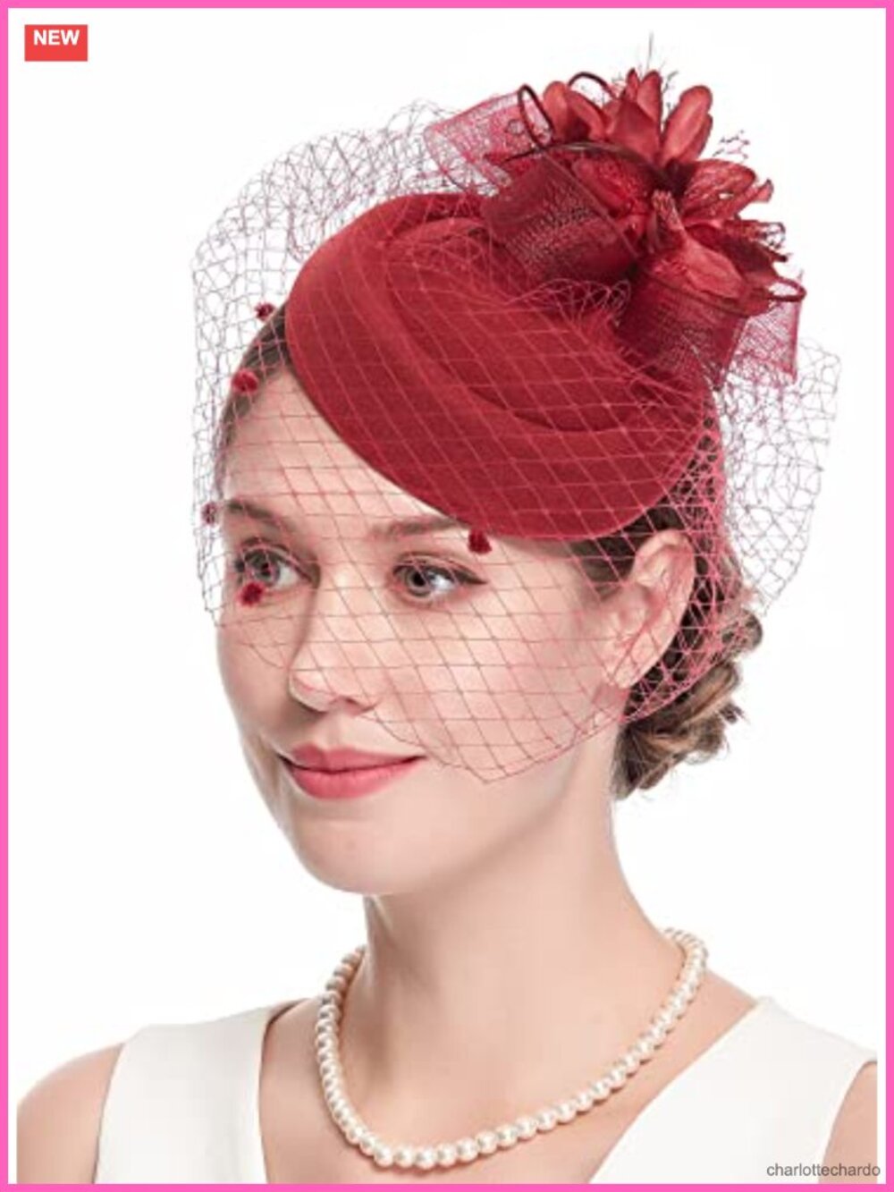 Fascinator Hat 20s 50s Vintage Pillbox Kentucky Derby Flower Veil